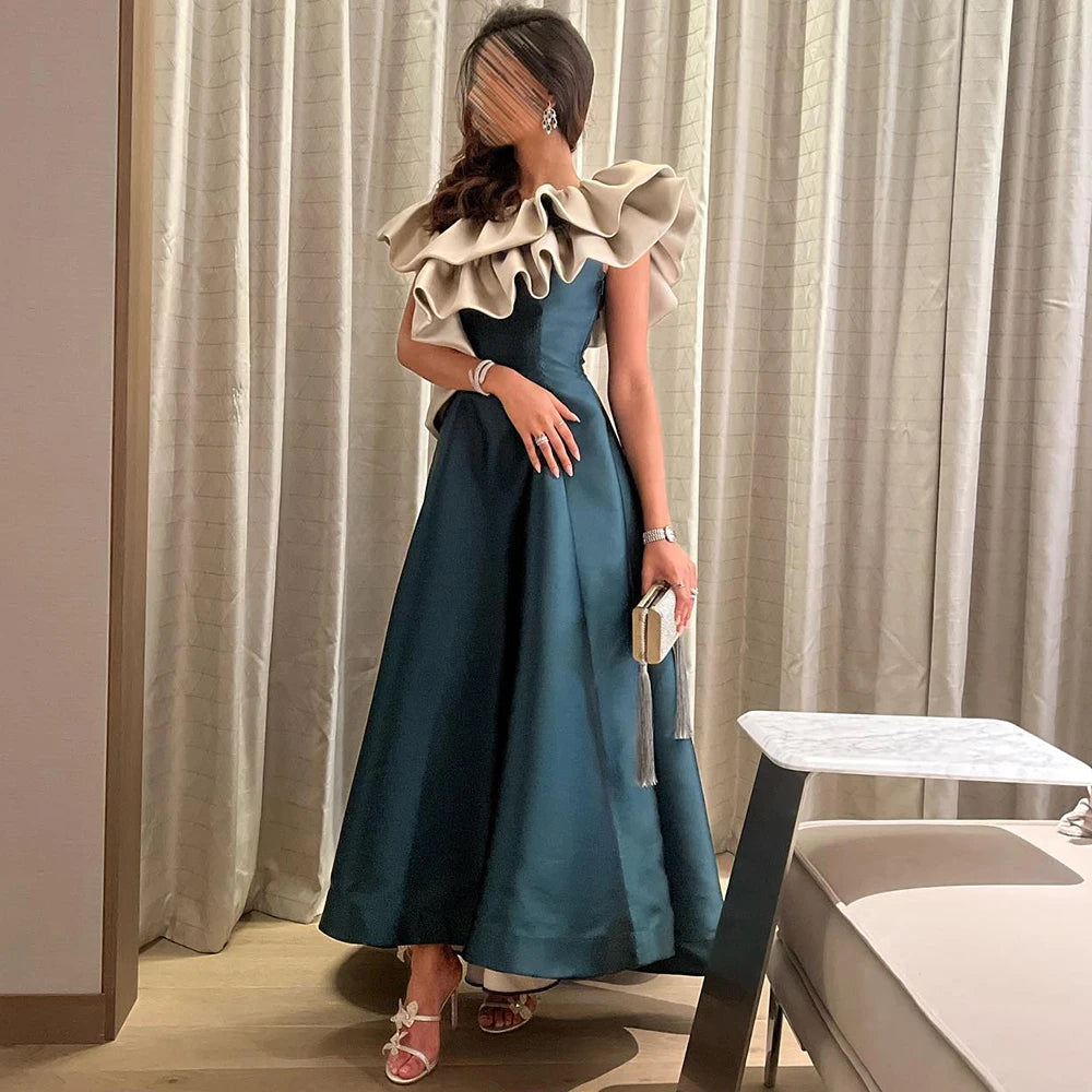 Elegant Pink Burgundy Dubai Short Evening Dresses for Wedding Party 2023 Arabic Women Midi Formal Guest Gowns Sf057