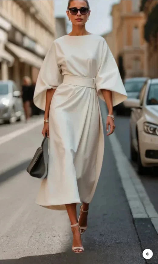 Elegant Floral Ocean Dress for Women Ankle Length Polyester Fiber Independent Station Cross-border 2025 Dress