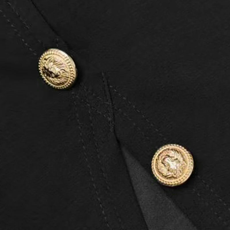 Modigirl Wedding Prom Evening Gown Party Slit Maxi Dresses for Woman 2025 New Lace Up Gold Button Womens Black Autumn Long Dress