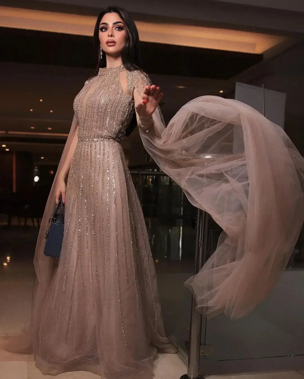Customized Long Evening Dresses Luxury  Elegant Gown Wedding Party Dress For Women Robe Formal Suitable Request Prom Occasio