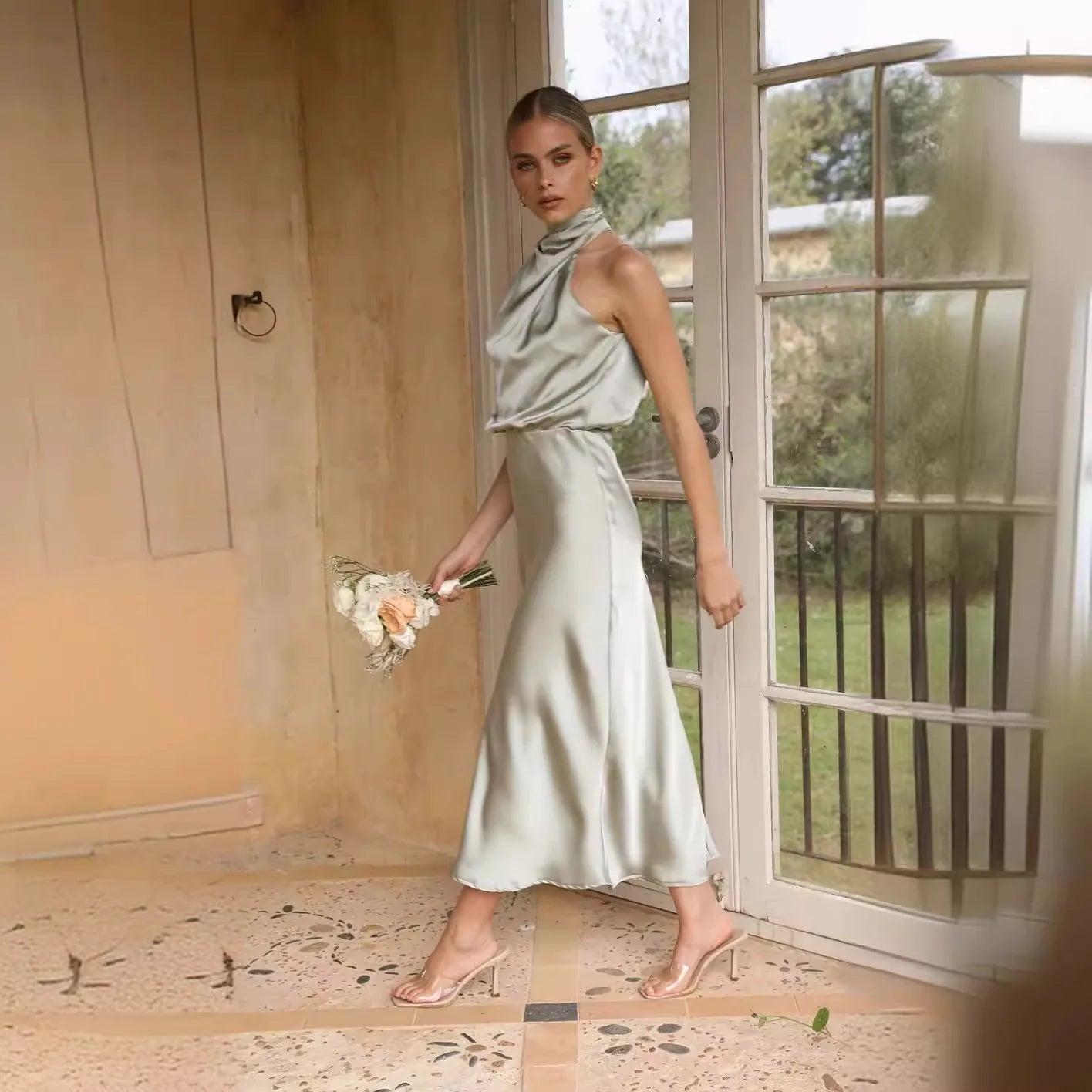 Women Long Dress 2024 Fashion Solid Summer Sleeveless Long Dresses For Female Elegent Lady Party Evening Slim Dresses