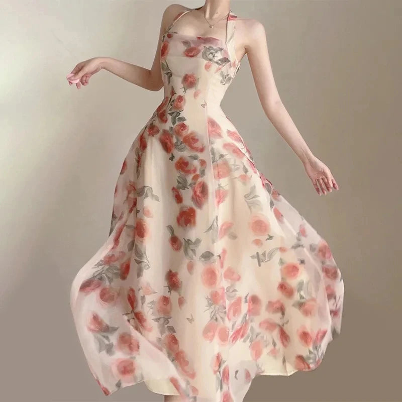 Long Dresses Womens Clothing French Elegant Party Dressess Female 2025 Summer New Fashion Versatile Beach Style Evening Dresses